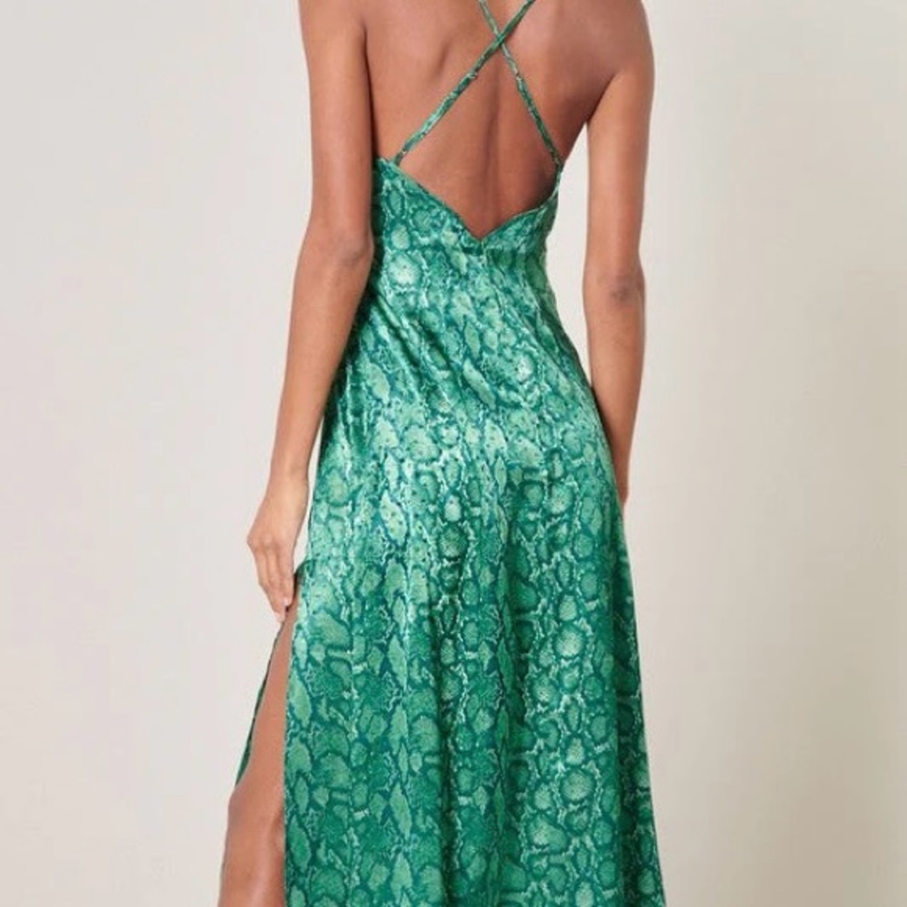 NWT Sugarlips SLIP DRESS snakeprint stretch XS S M zipper adjustable straps slit